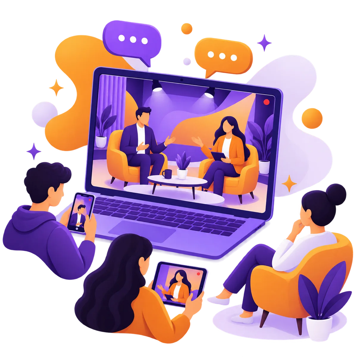 Webinaire premium diffusé en Direct et suivi sur ordinateur, tablette et smartphone